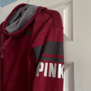 Victoria's Secret PINK Red and Gray Hoodie